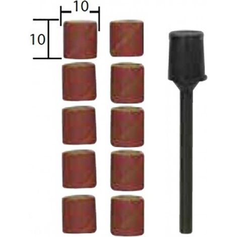 Cylindres abrasifs en corindon Ø 10 mm + support - Proxxon