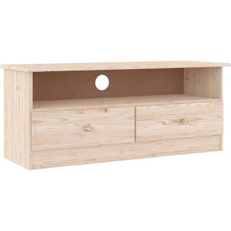 Mobile TV multimediale scaffale per televisione televisione buffet sala da pranzo soggiorno camera da letto con cassetti 100 x 35 x 41 cm legno di pino massiccio marrone 020026940