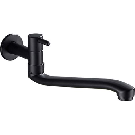 Robinets muraux de Jardin de Piscine de Balai de Machine à Laver de Robinet d'eau Froide Noir fixé au Mur (1/5)