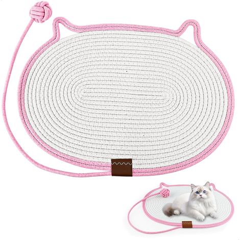 Tapis Griffoir Chat,Griffoir Chat Canapé pour avec Jouet en Coton Motif Oreille,Griffoirs pour Chats Robuste à l'usure,Applicable to Murs et Plancher,Convient Aux Chats de Tous Ages (1/5)