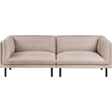 Sofa 3-Sitzer VORGOD Stoff Hellbraun