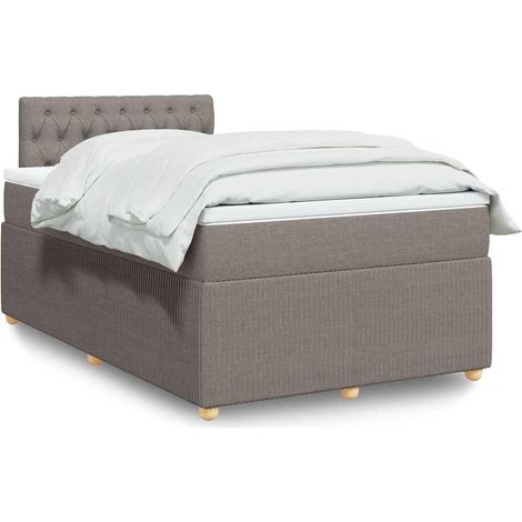 Boxspringbett mit Matratze Taupe 120x200 cm Stoff (1/5)