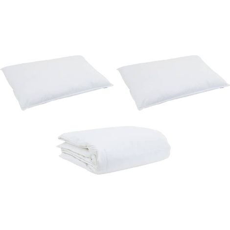 Ensemble de Duvet avec oreiller 3 pcs,Couette Blanc Coton CFW82081 (1/5)