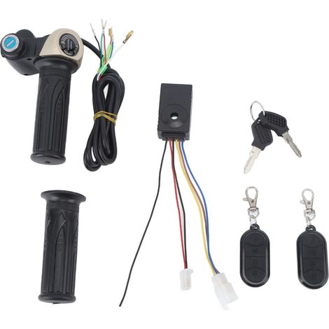 24V Electric Bike Throttle Handle Alarm Electromobile Remote Control Alarm Throttle Handle Set (1/5)