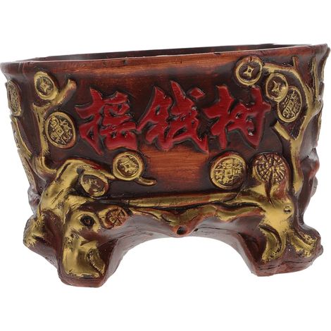 Pot de Fleurs Décoratif en Céramique Rétro pour Plantes Succulentes, Grand Format, Couleur Rouge Ancien, Décoration Intérieur et Bureau, Résistant aux Intempéries, Style Vintage (1/5)