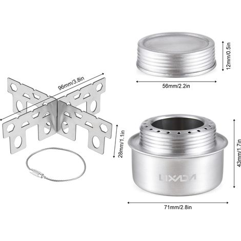 Mini réchaud à alcool Portable en alliage d'aluminium, avec couvercle et support croisé, Camping en plein air, randonnée, sac à dos (1/5)
