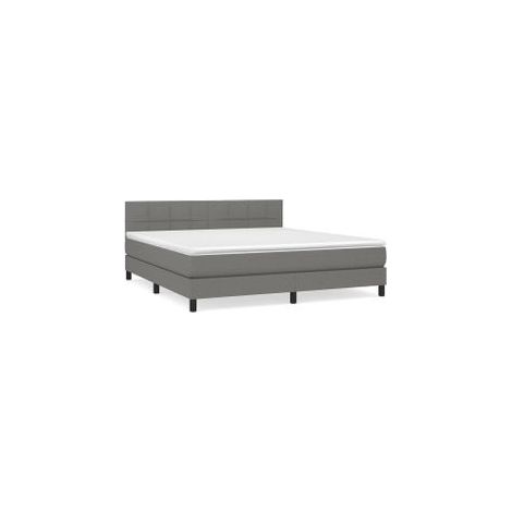 Sommier à lattes de lit avec matelas Gris foncé 160x200 Tissu (1/5)