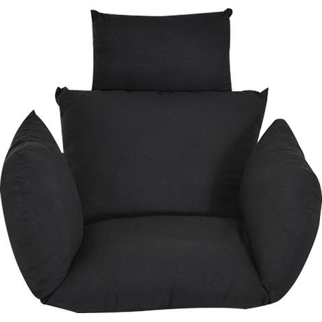 Coussin pour siège suspendu, coussin pour fauteuil hamac suspendu, coussin épais pour siège de fauteuil suspendu, pour intérieur, extérieur, terrasse, jardin (noir) (1/5)