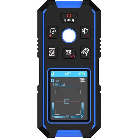 Compteur de puissance à fibre optique portatif Détecteur de métal rétro-éclairé Acteur Wood Finder Câble Fils Fils Profondeur Tracker Underground Scars Scanner mural LCD HD Présentoir BEEP NF-518 Test (1/5)