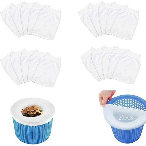 Skimmer para filtro de piscina, 20 unidades de calcetines skimmer para piscina, calcetines skimmer para piscina, para atrapar hojas de árboles en la piscina, mantén tu piscina limpia (20)-JUSCH (1/5)