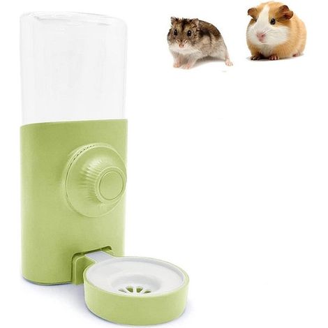 Bebedero colgante para conejos de 600 ml - Comedero automático a prueba de fugas para chinchillas y cobayas - 158,620 cm - Verde (1/4)