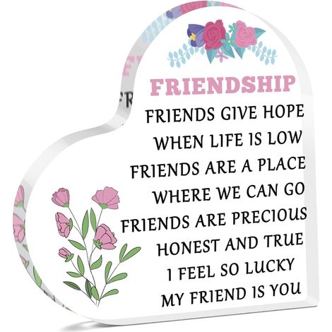 Plaque acrylique cœur effet cristal décoratif, souvenir moderne, idée cadeau pour elle ou lui（10 cm)