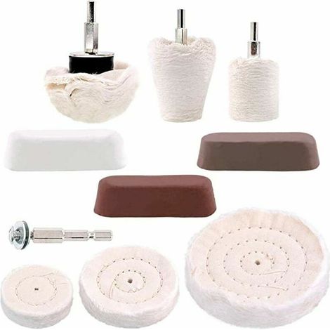 royaluxe -Jeu de disques de polissage 10 pièces avec pâte à polir - Disques de polissage pour tournevis sans fil - Aluminium poli et acier inoxydable roue de polissage (1/5)