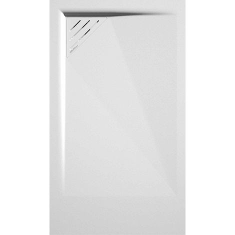 Receveur de douche Blanc, finition Lisse Stone MIO, grille de couleur - 140 x 90 cm (1/4)