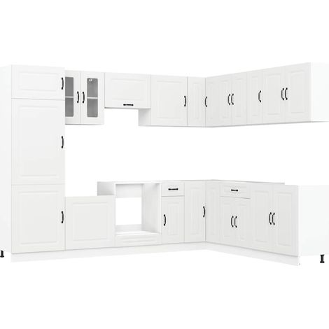Maison Exclusive - 14dílná sada kuchyňských skříněk "Kalmar" bílé kompozit (1/5)