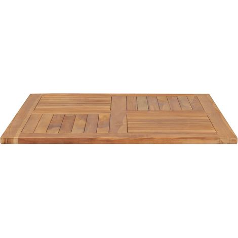 Plateau de table Design Moderne, Dessus de table de salle à manger, Bois de teck solide Carré 90x90x2,5 cm OIB1764E (1/5)