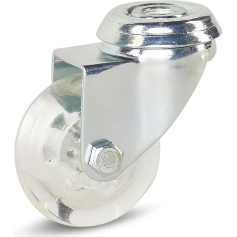 Roulette pivotante - MESO - Meuble transparente - 50mm - 50kg - Trou central