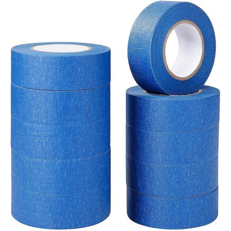 10 rouleaux de ruban adhésif bleu pour étiquettes, peinture, loisirs créatifs et décoration largeur : 24 mm longueur : 20 m. (1/5)