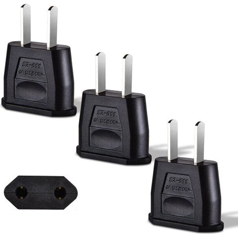 USA Plug Adapter, Travel Adapter 3 X Japan Plug Adapter, France to USA Plug Adapter, Japan to Europe, Canada, Mexico Adapter (Black)