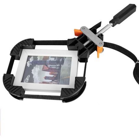 Juego de 2 abrazaderas angulares de 90° para carpintería, soporte de abrazadera angular, abrazadera con herramienta manual ajustable, abrazadera angular para carpintería, para marcos, cajas y armarios (1/5)
