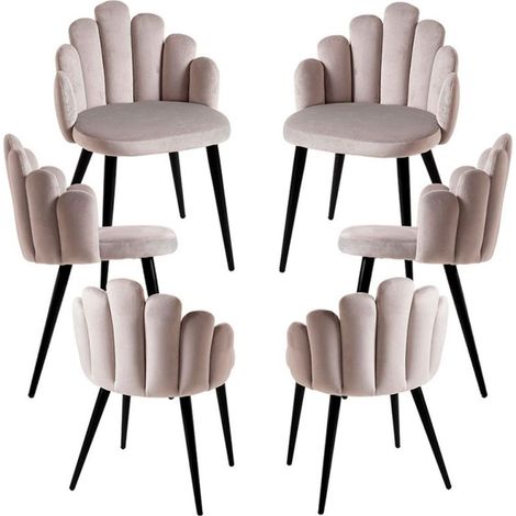 Packs Sillas Comedor - Pack 6 Sillas Hand Patas Negras Terciopelo - Gris (1/5)