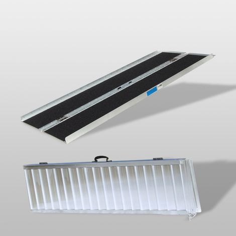 TRUTZHOLM Rollstuhlrampe klappbar 184 cm Traglast 272 kg Alu grau schwarz beschichtet Auffahrrampe (1/5)