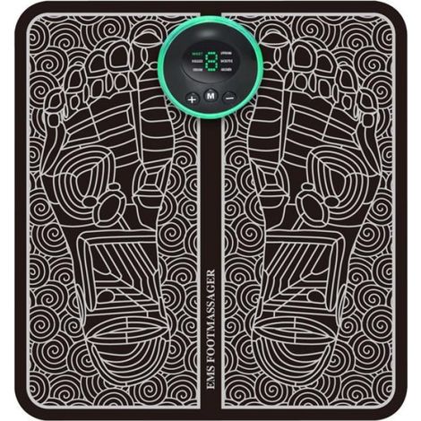 1 Tapis de massage pieds EMS, 6 modes, 19 intensités, PU, recharge USB, voyage bureau sport (1/5)