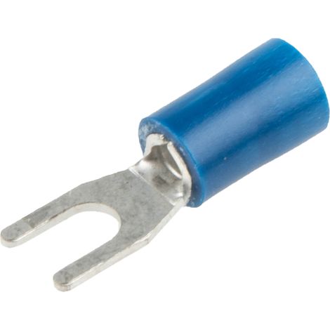 Cosse à fourche à sertir RS PRO Isolé, Bleu 14AWG 2.5mm² 16AWG 1.5mm²