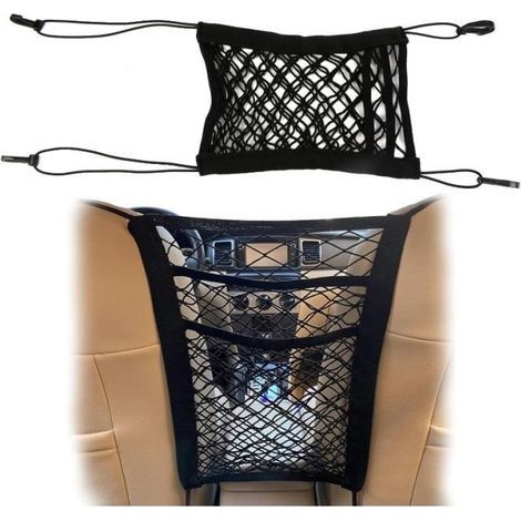 Auto-Aufbewahrungsnetz – Universal – 3-lagig – Schwarz – Sitzorganizer – Haustiergitter (1/4)