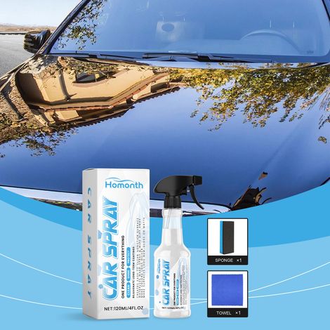 Multifunktionales Lackspray-Set für langanhaltenden Glanzschutz am Auto – 120 ml + blaues Reinigungstuch + blauer Schwamm -- BIEMMEDUE (1/5)