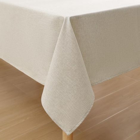 Wasserdichte rechteckige Leinentischdecke (1400 × 1000 × 5 cm) 100 x 140 cm, ideal für den Außenbereich (Esszimmer, Garten). (1/5)