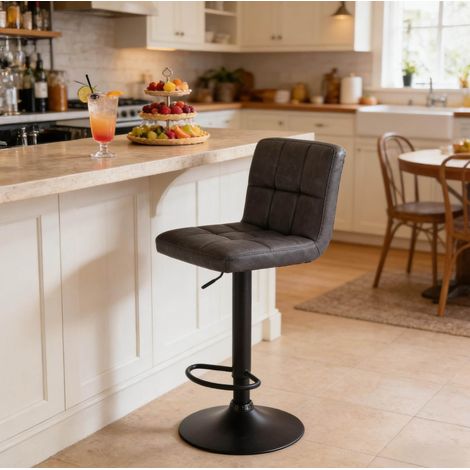 Tabouret de bar pivotant réglable anthracite OKMYHOME (1/4)