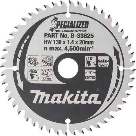Makita B-33825 Lama circolare 136 x 20 x 1 mm Numero di denti: 48 1 pz.