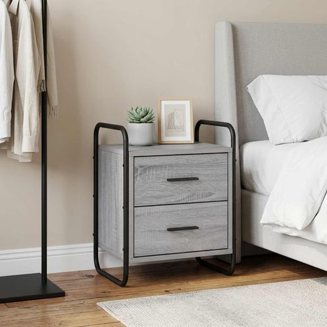 vidaXL Hanging Bedside Cabinet Grey Sonoma 40 x 30 x 50 cm (1/5)