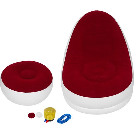Fauteuil gonflable d'intérieur avec pompe à air, canapé-lit pliable pour le salon et les voyages. (1/5)
