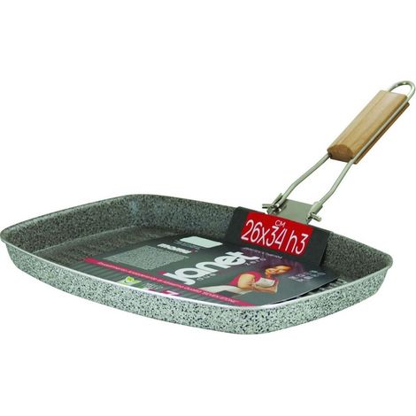 Grill Rectangulaire 26x34xh3cm Avec Revêtement Antiadhésif Anti-rayures 025927m
