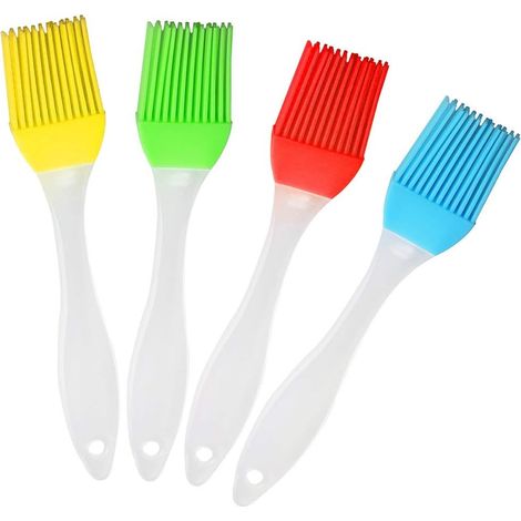 Pinceau de Cuisine, Yuanzi Pinceau Patisserie en SiliCône Résistant Haute Température Baking Cooking Brosse pour Barbecue Gateaux Cuisson (4 Pack)-Couleur aléatoire-Fei Yu (1/5)