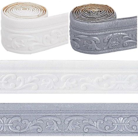 Bordure murale 3D vintage autocollante dorée 905 x 24 cm moulure murale adhésive flexible à coller au plafond (1/5)