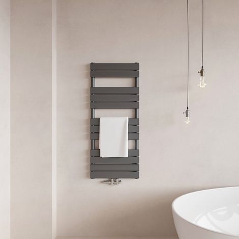 AICA Sanitär Heizkörper heizung PaneelHeizkörper Badheizkörper Handtuchwärmer 120x50cm Anthrazit Mittelanschluss 706W (1/5)