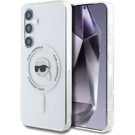 Botón Karl Lagerfeld Logotipo Karl Head Impreso MagSafe - Funda para Samsung Galaxy S25 (Blanco) (1/5)