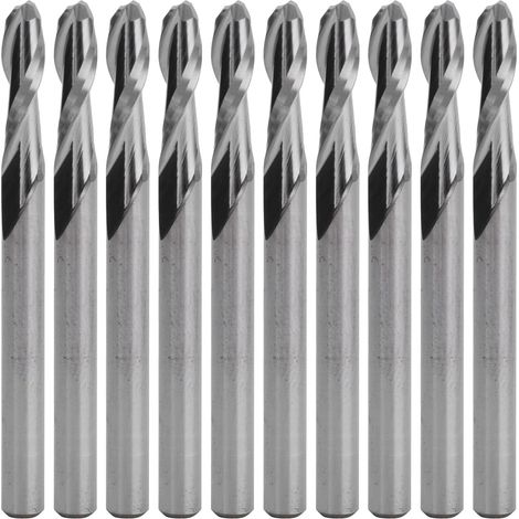 Cutter de bord de gravure de, coupeur de moulin de 10pcs 3,175 mm High Speed Steel End Meum pour gravure informatique (Lame à double) (1/5)