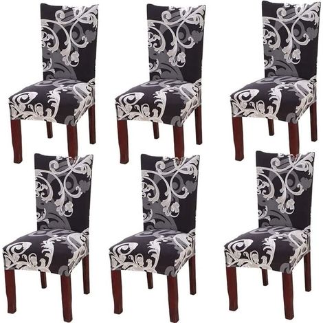Housse Chaise Salle à Manger - 6 pièces - Universelle Extensible King-size Européen (1/5)