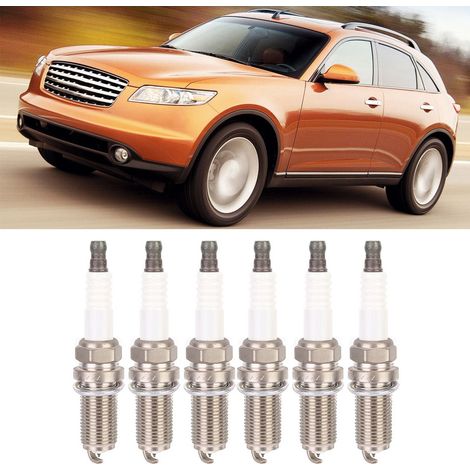 Lot de 6 bougies d'allumage PLFR5A 6240 compatibles avec Infiniti FX45 (1/5)