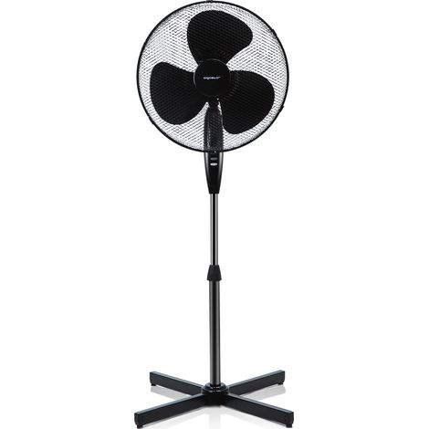 VENTILATORE A PIANTANA CON OSCILLAZIONE A 80° ALTEZZA REGOLABILE FINO A 130CM 3 VELOCITÀ 40W MOTORE ANTIRUMORE NERO (1/5)