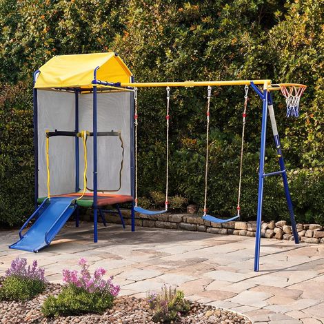 Portique de balançoire colorful en fer 336 x 217 x 238 cm (1/5)