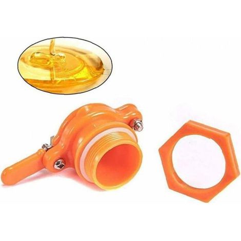 Vanne de miel - - Outils d'apiculture - 44mm de diamètre - Orange - 2 pièces - Vis en acier inoxydable (1/4)