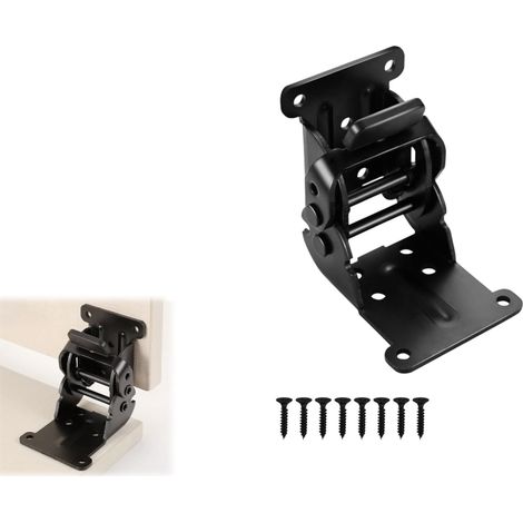 Charnières pliables autobloquantes noires, supports de pieds de table pliables, charnières pliables à 180 degrés pour meubles, tables, pieds de lit