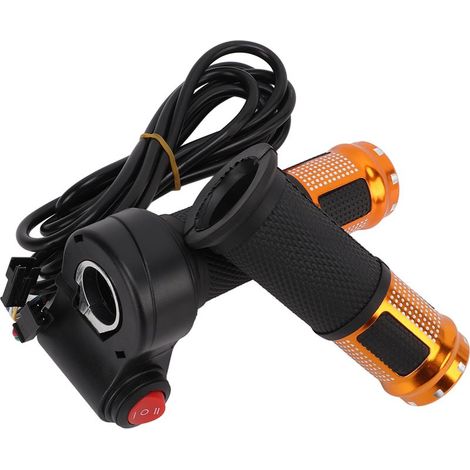 Manette d'accélérateur universelle 6 fils pour vélo électrique 12V-99V, avec trois vitesses en deux sections, couleur or. (1/5)