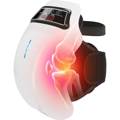 Masseur de genou sans fil, masseur de genou avec Chauffage infrarouge et Vibration pour l'arthrite, les convulsions, la tension, l'étirement des ligaments, les blessures musculaires