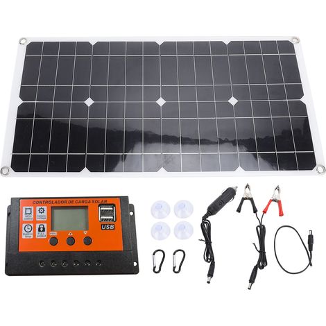 Kit chargeur panneau solaire 25W étanche avec contrôleur 100A pour camping voyage